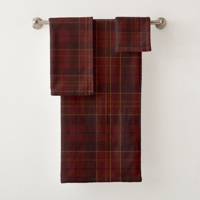 Conjunto De Toalhas Natal Xadrez Vermelho Clássico (Insitu)