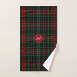 Conjunto De Toalhas Natal, Xadrez Vermelho Verde Preto Irlandês Monogr