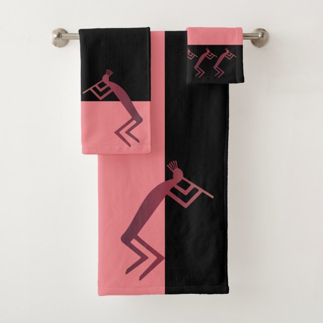 Conjunto De Toalhas Nativo Americano Rosa Kokopelli (Insitu)