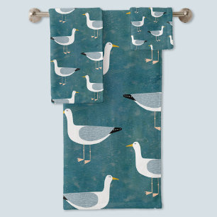 Conjunto De Toalhas Náutica de gaivotas