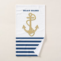Náutico, Âncora Dourada Azul Marinho Listras Bran