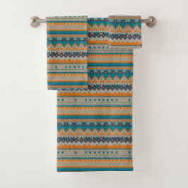 Conjunto De Toalhas Navajo Indian Style Design Bath Towers