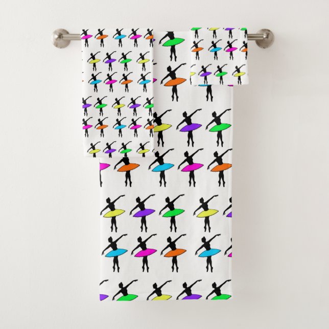 Conjunto De Toalhas Neon Ballerinas Balé Tutu Dance Professora Pointe (Insitu)