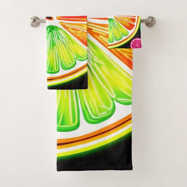 Conjunto De Toalhas Neon Citrus Fruta Fiesta (Insitu)