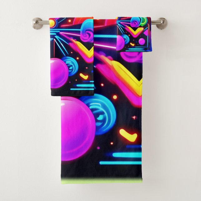 Conjunto De Toalhas Neon Cosmmmic Kaleidoscope (Insitu)