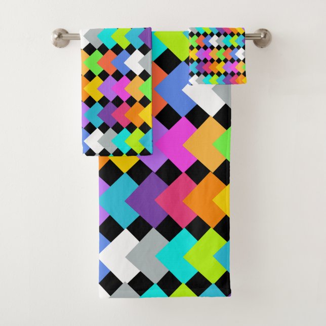 Conjunto De Toalhas Neon Diamantes (Insitu)