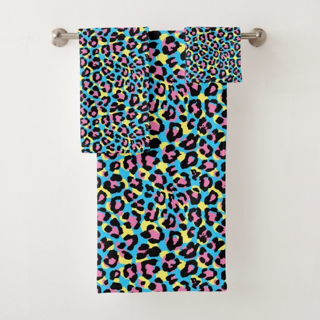 Conjunto De Toalhas Neon Leopard Spot (Insitu)