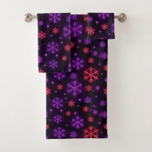 Conjunto De Toalhas Neon Snowflakes