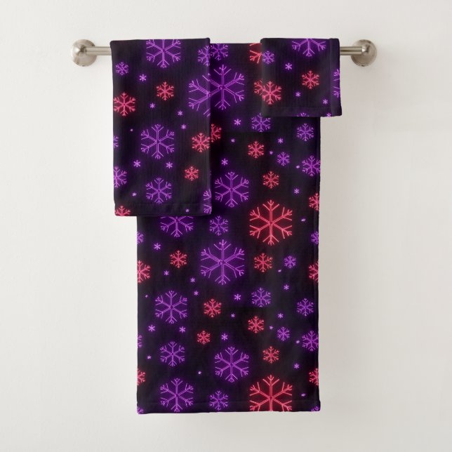 Conjunto De Toalhas Neon Snowflakes (Insitu)