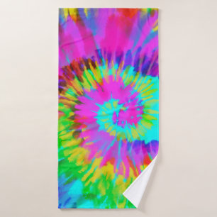Conjunto De Toalhas Neon Tie Dye Swirl