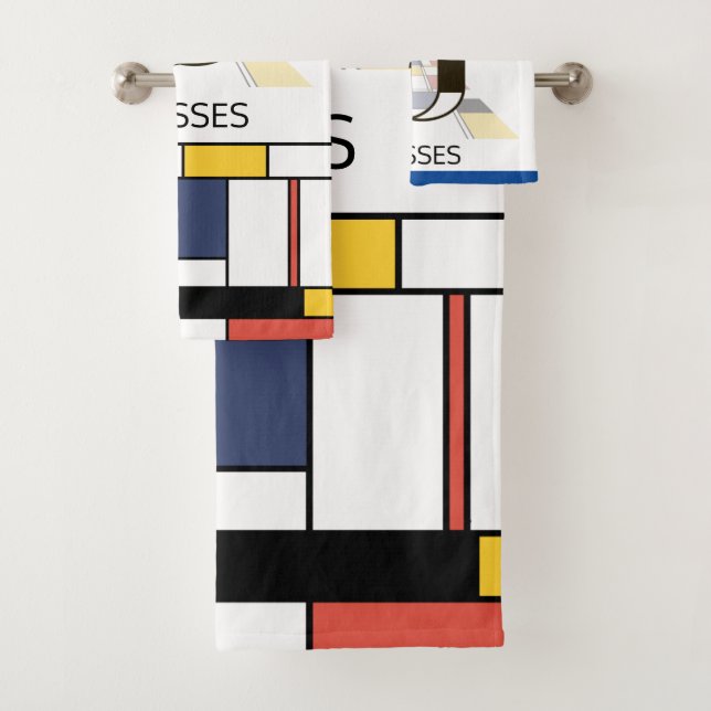 Conjunto De Toalhas Neoplasticismo Agradável Monograma de Arte. Letra  (Insitu)