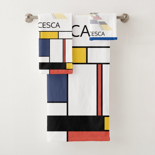 Conjunto De Toalhas Neoplasticismo Agradável Monograma de Arte. Letra  (Insitu)