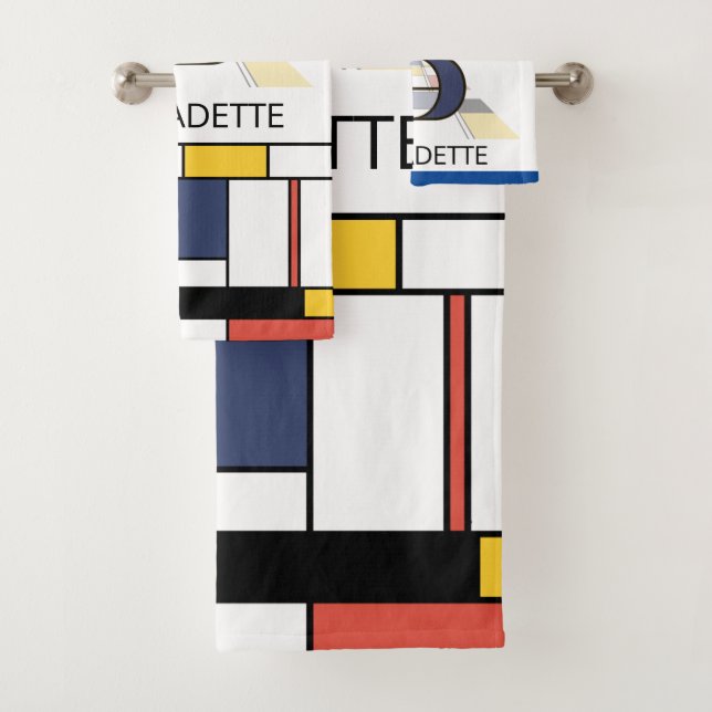 Conjunto De Toalhas Neoplasticismo Agradável Monograma de Arte. Letra  (Insitu)