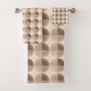 Conjunto De Toalhas Neutral Browns Padrão de Boho Minimalista