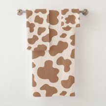 Neutral Cow Print Western Cowboy Beige Brown