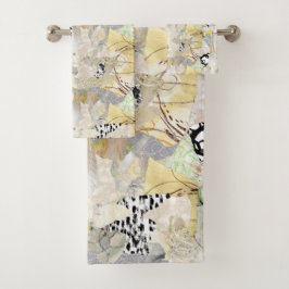 Conjunto De Toalhas Neutral Elegant Abstract Collage Design