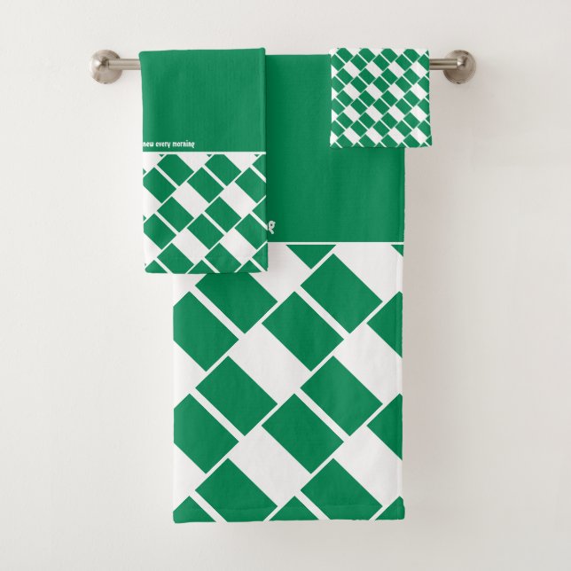 Conjunto De Toalhas NIGERIA FLAG Personalizado Escritura VERDE (Insitu)