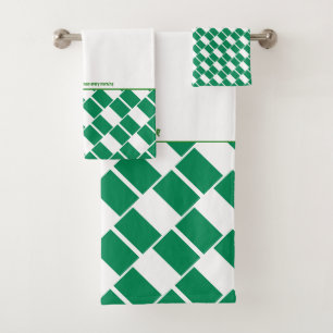 Conjunto De Toalhas NIGERIA FLAG Personalizado Scripting WHITE