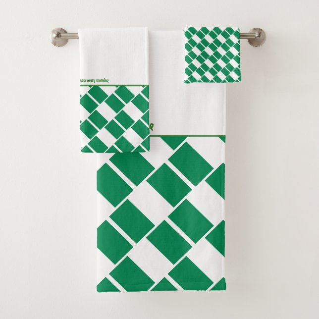 Conjunto De Toalhas NIGERIA FLAG Personalizado Scripting WHITE (Insitu)