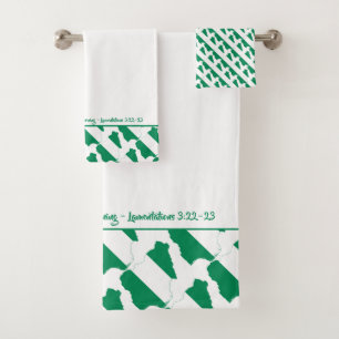 Conjunto De Toalhas NIGERIA NAIJA MAP compaixões de Deus Citação Cr