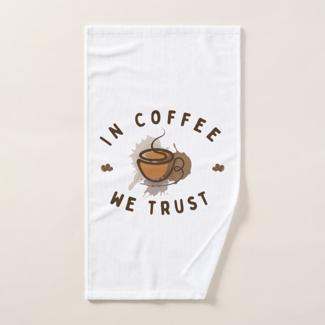 Conjunto De Toalhas No café confiamos em engraçado (Toalha de mão)
