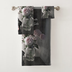 Conjunto De Toalhas Noites românticas com Flores e Velas de Península