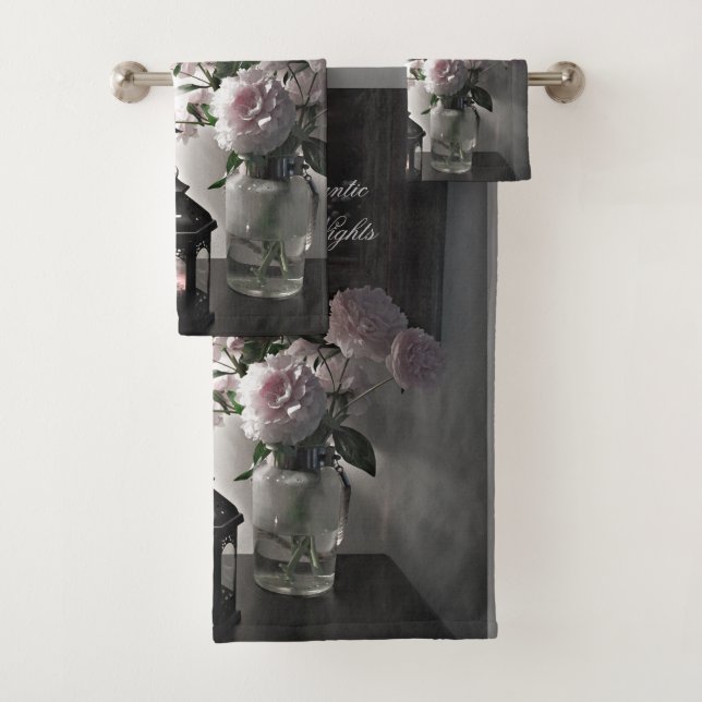 Conjunto De Toalhas Noites românticas com Flores e Velas de Península (Insitu)