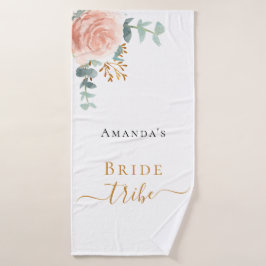 Conjunto De Toalhas Noiva tribo rosa ouro floral eucalipto folhagem