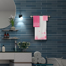 Conjunto De Toalhas Nome branco do Wildfloral da Watercolor