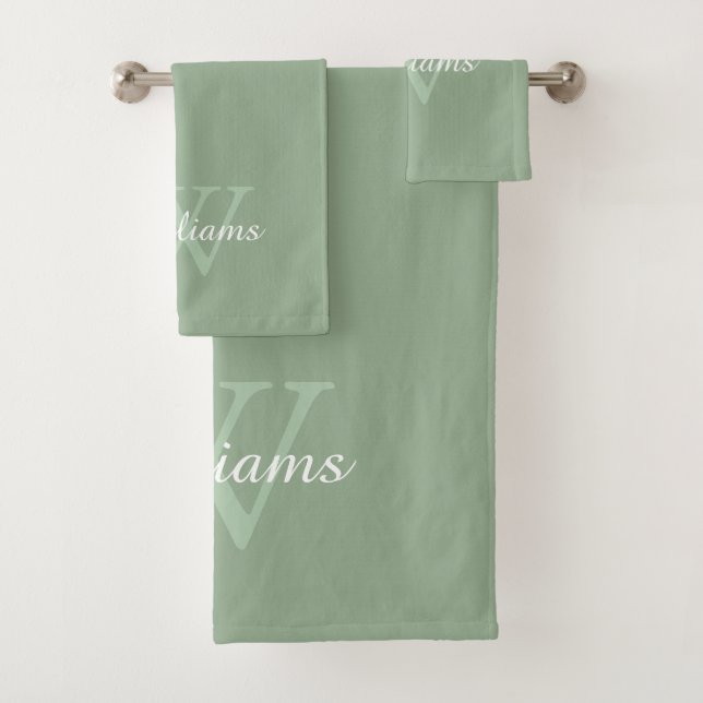 Conjunto De Toalhas Nome com Elegante Caligrafia de Monograma (Insitu)