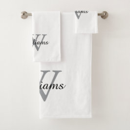 Conjunto De Toalhas Nome com Script de Monograma Elegante