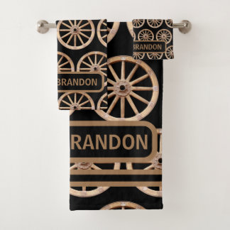 Conjunto De Toalhas Nome da Família Elegante de Velha Moda Rustic Farm