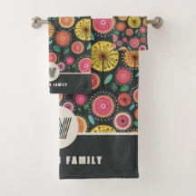 Nome da Família Floral Colorida Boho Scandi Folk