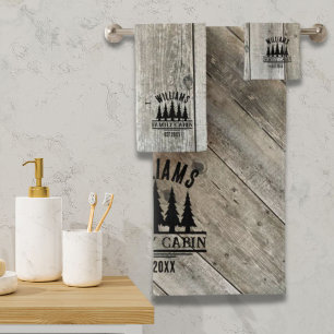 Conjunto De Toalhas Nome de Cabine Personalizada da Floresta Russa - E