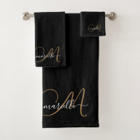 Nome de Script Dourado do Monograma Elegante
