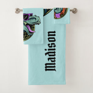 Conjunto De Toalhas Nome de T-Rex do hipster & grupo feitos sob