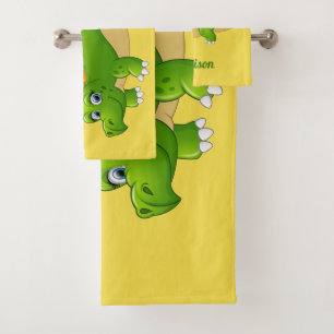 Conjunto De Toalhas Nome do dinossauro bonito & grupo feitos sob