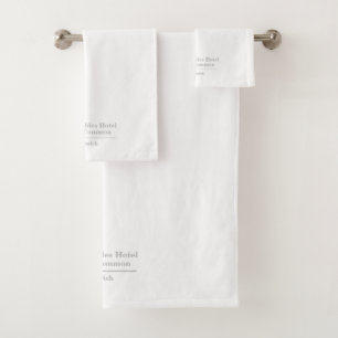 Conjunto De Toalhas Nome do Hotel ou Alojamento