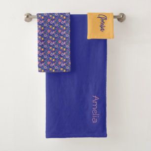 Conjunto De Toalhas Nome do padrão simples de flor selvagem amarelo az