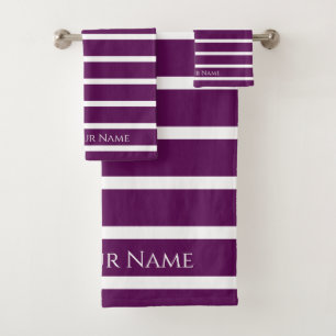 Conjunto De Toalhas Nome Elegante de Perfeição de Ameixa & Stripes Bat