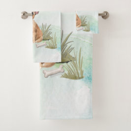 Conjunto De Toalhas Nome Personalizado Cão-de-Pé-Bulgue Francês