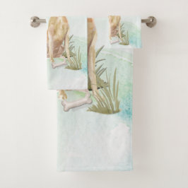 Conjunto De Toalhas Nome personalizado Cão de Pet Amarelo do Laboratór