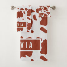 Nome personalizado do Ayrshire Cow Animal Print Pa