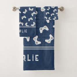 Conjunto De Toalhas Nome personalizado do padrão do jogador de vídeo