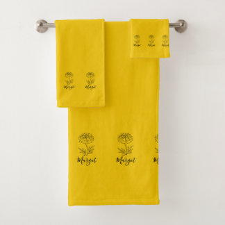 Conjunto De Toalhas Nome Personalizado Flor de Nascimento de Outubro M