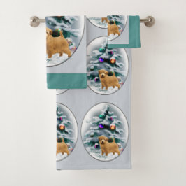 Conjunto De Toalhas Norfolk Terrier Natal