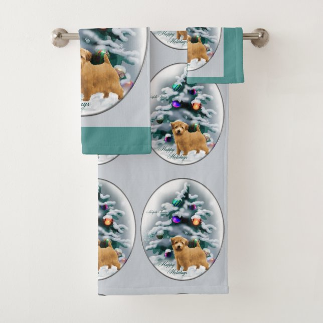 Conjunto De Toalhas Norfolk Terrier Natal (Insitu)