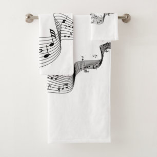 Conjunto De Toalhas Notas da música na prata