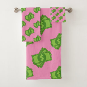 Conjunto De Toalhas Notas de Dinheiro do Cartoon