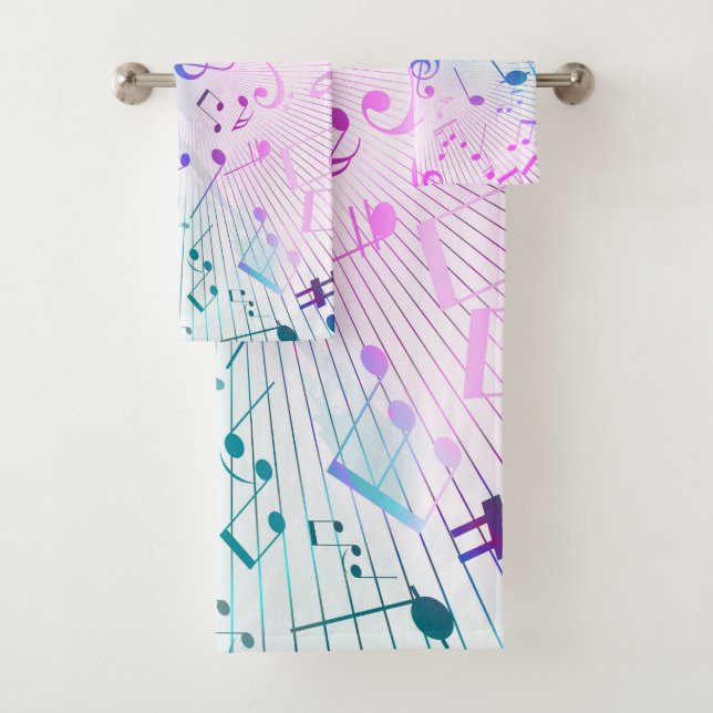 Conjunto De Toalhas Notas Musicais (Insitu)